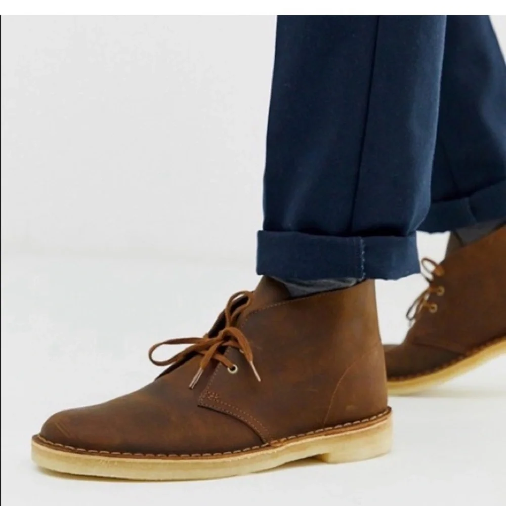 Clarks Originals Leather Brown Desert Boots Men's Sz 11